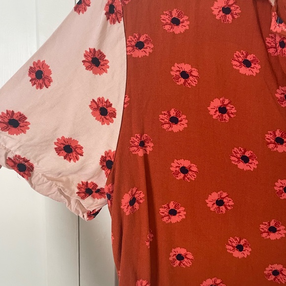 Floral mixed print short sleeve button down - Abound - size S - Picture 3 of 4